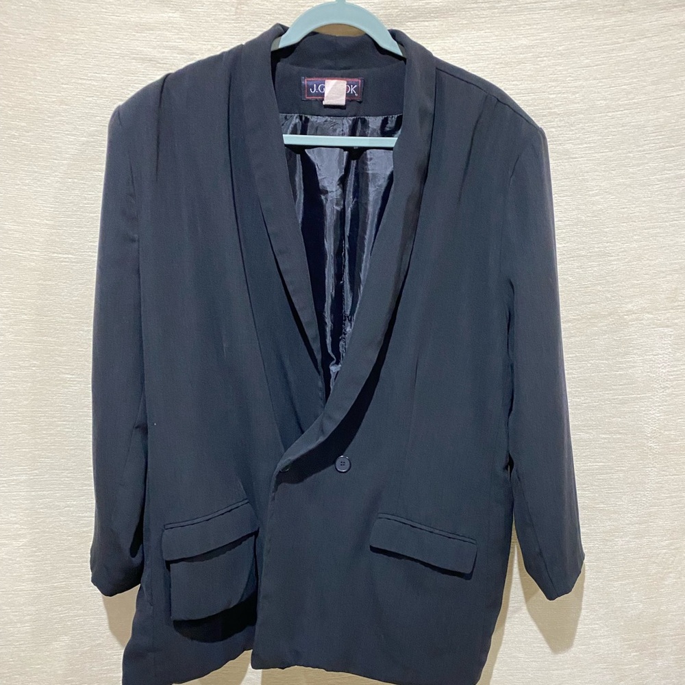 Black Blazer with Button Closure